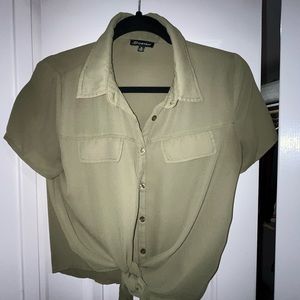 Button Up Blouse - Army Green